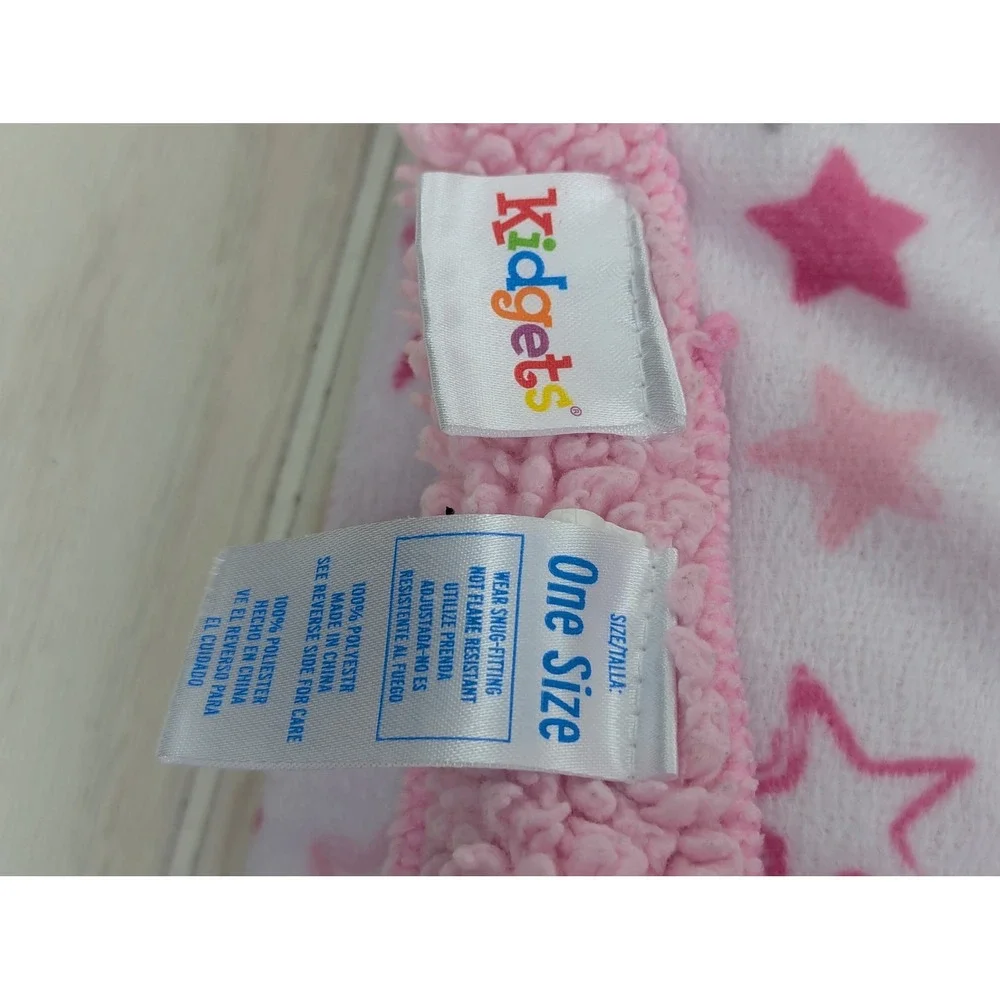 Kidgets Baby Blanket  Pink Grey Stars‎ Sherpa back
